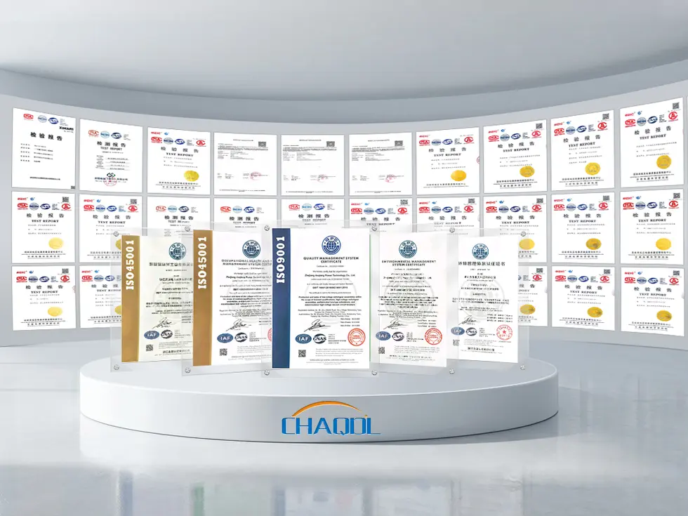 Anqiang Power ISO certification and quality certificates display